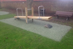 Completed See Saw Edged to Grass